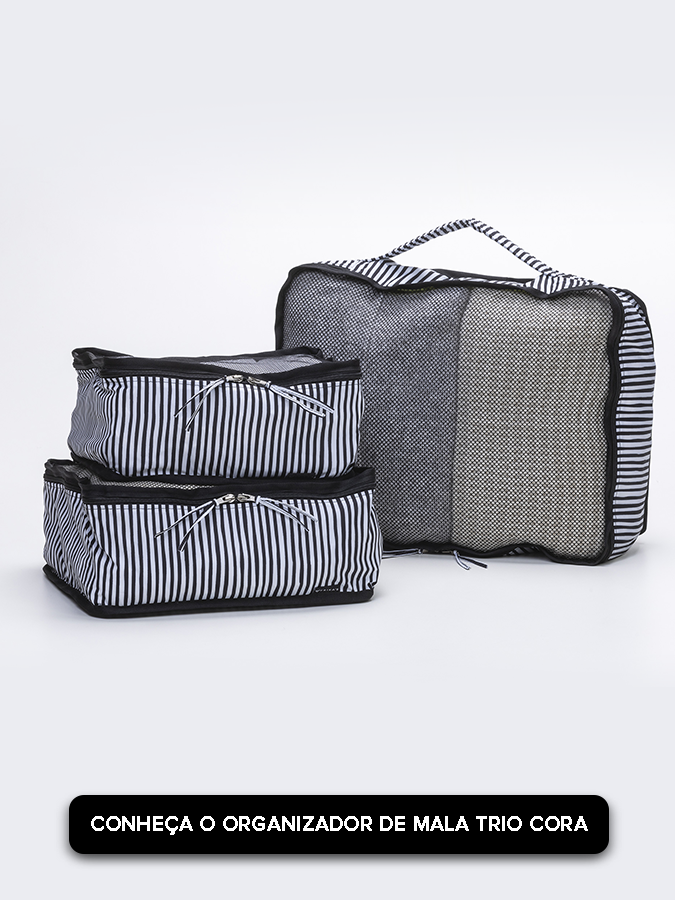 Organizador de Mala Trio Cora utilizado em viagem com bebê